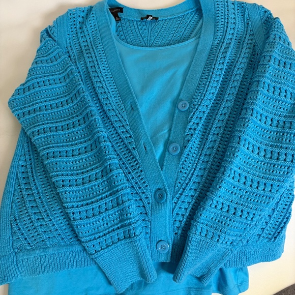Talbots Aqua Cardigan and Tank Size Sold as Set - Picture 7 of 7